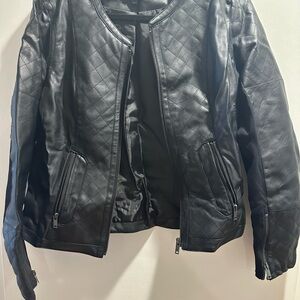 Harve Benard Black Quilted Leather Jacket